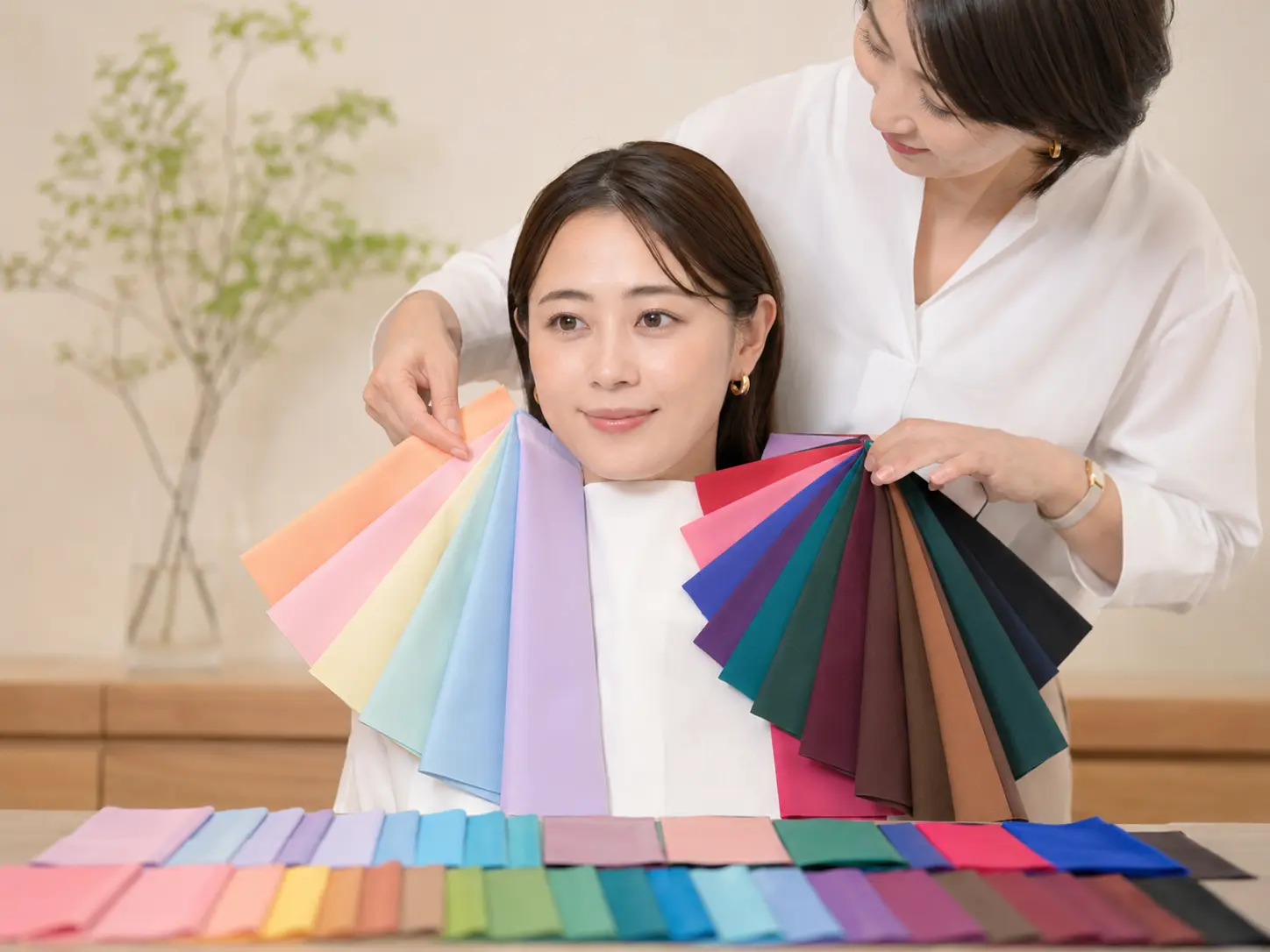 パーソナルカラー診断シーン